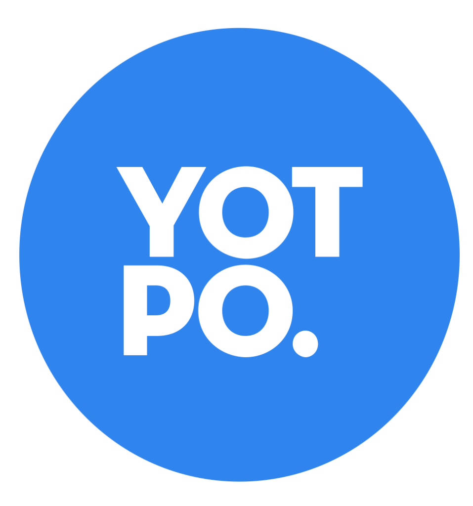 Yotpo logo blue circle with white text