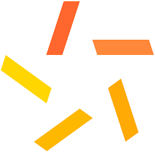 Abstract star shape made of colorful diagonal stripes